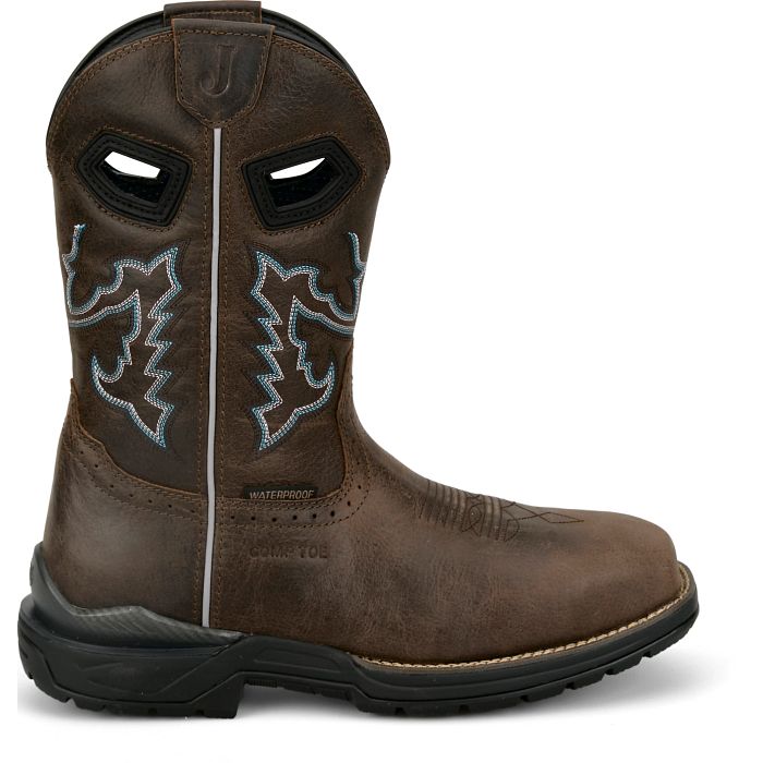 Justin Mens Apprentice 11" Brown Water Buffalo (Composite Toe)